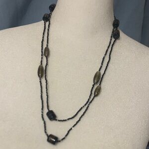 Elegant Black and Brown Beaded Necklace